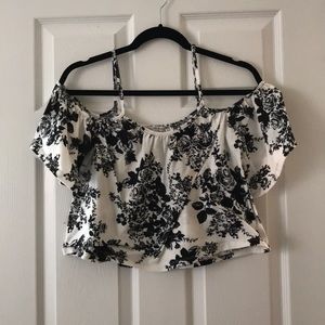 Cute Floral Off-the-Shoulder Crop Top